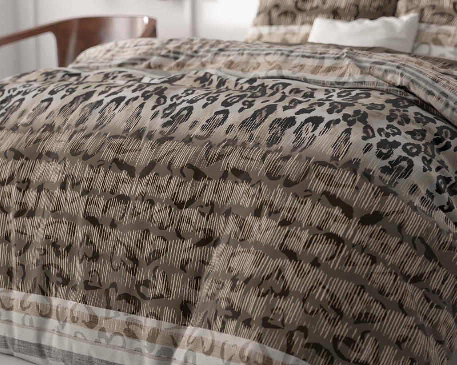 Tijger luipaard taupe 140 x 220