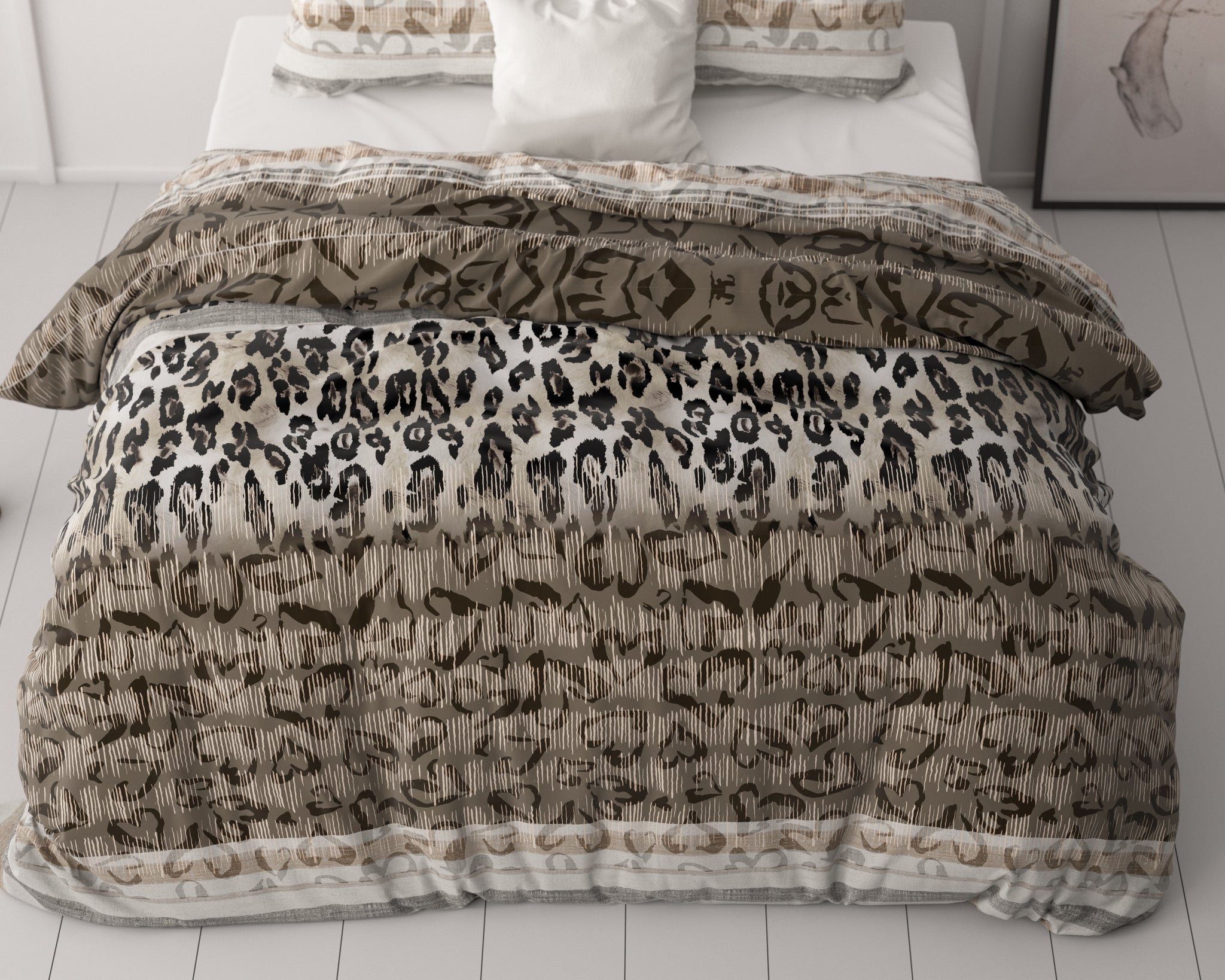 Tijger luipaard taupe 140 x 220