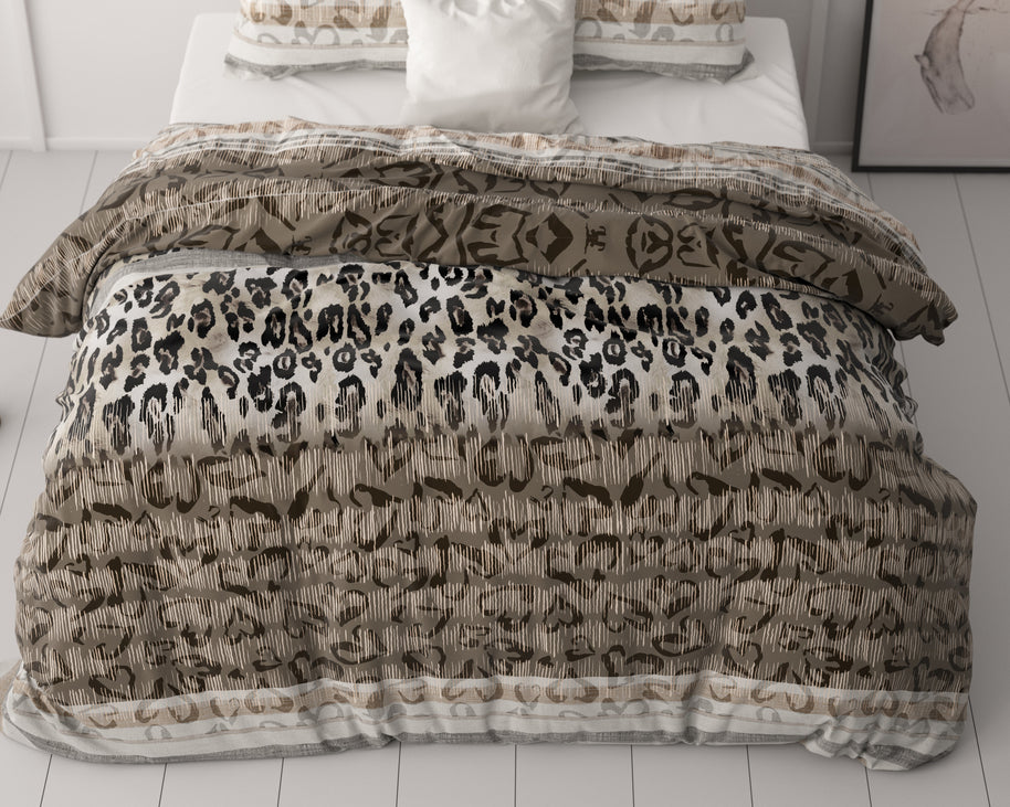 Tijger luipaard taupe 140 x 220