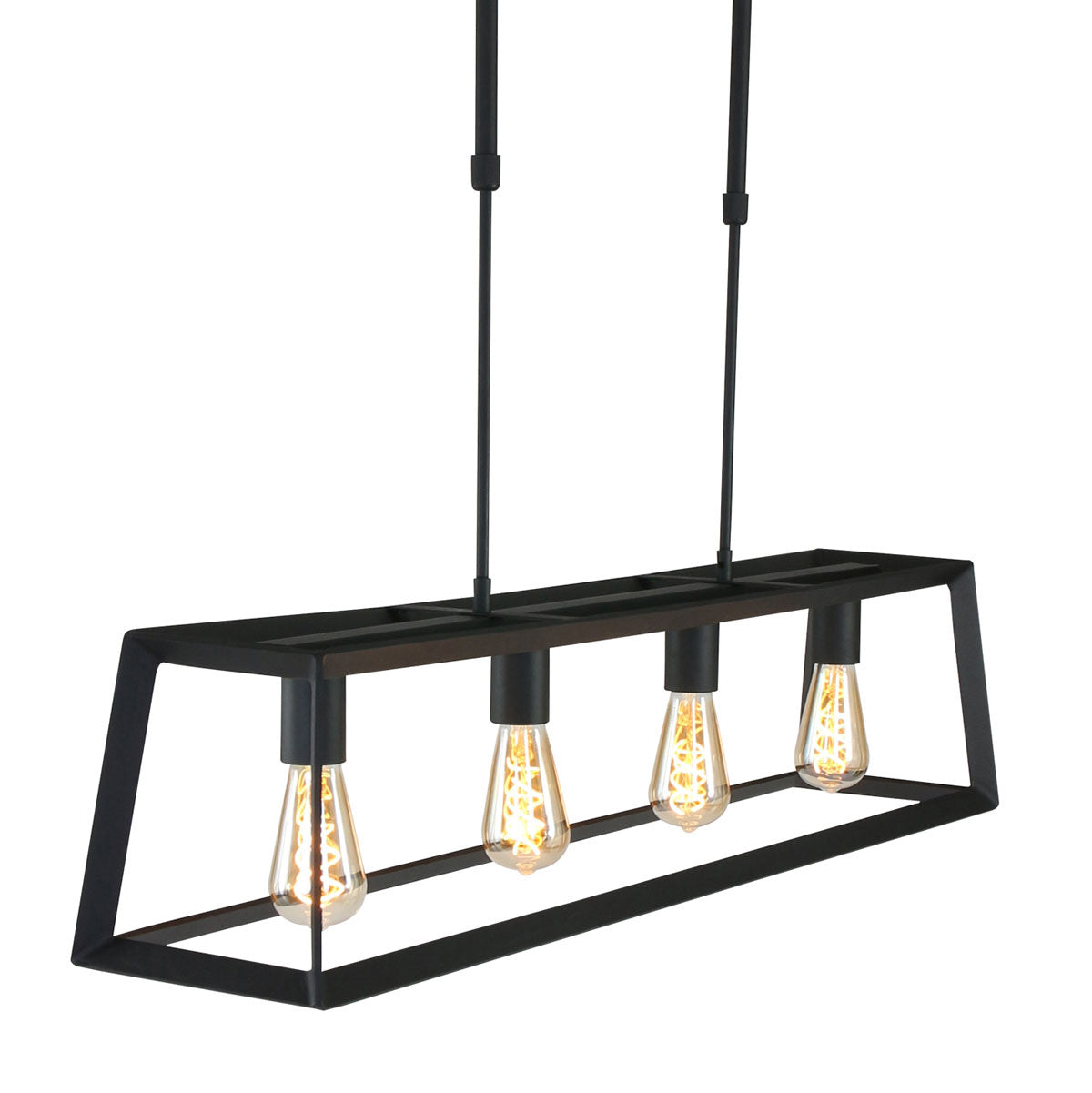 Zwarte hanglamp Buckley 1705ZW met 4 x E27-fitting
