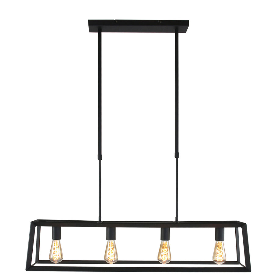 Zwarte hanglamp Buckley 1705ZW met 4 x E27-fitting