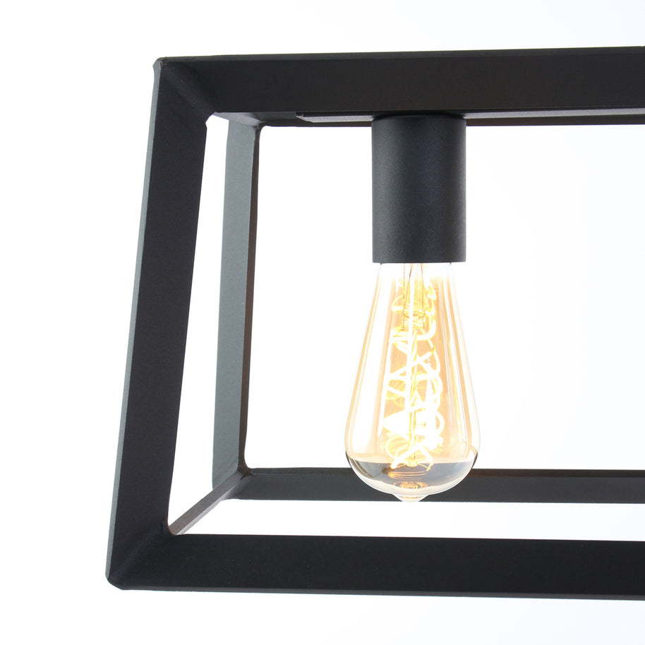 Zwarte hanglamp Buckley 1705ZW met 4 x E27-fitting