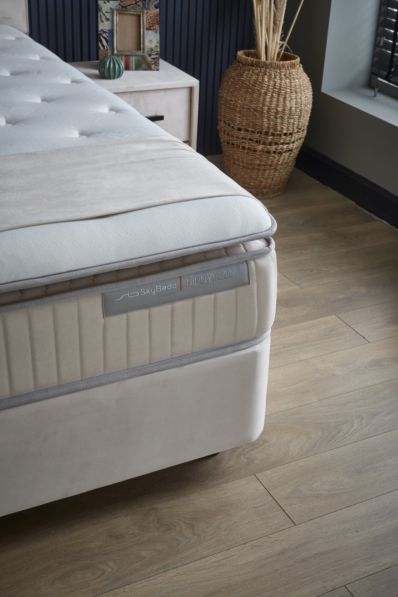 Opbergboxspring Birdybedd Beige 90x200 - Eenpersoons