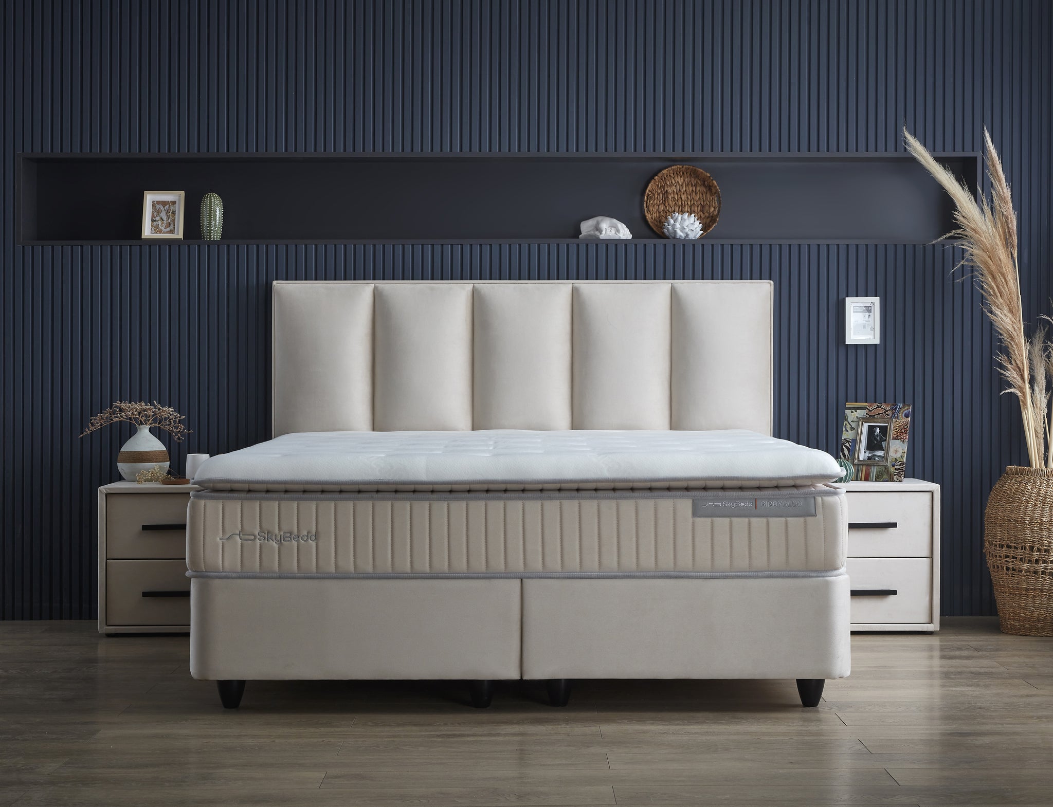 Opbergboxspring Birdybedd Beige 160x200