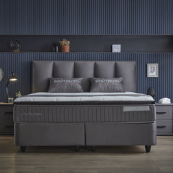 Opbergboxspring Birdybedd Antraciet 180x200