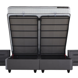 Opbergboxspring Modebed Antraciet 140x200