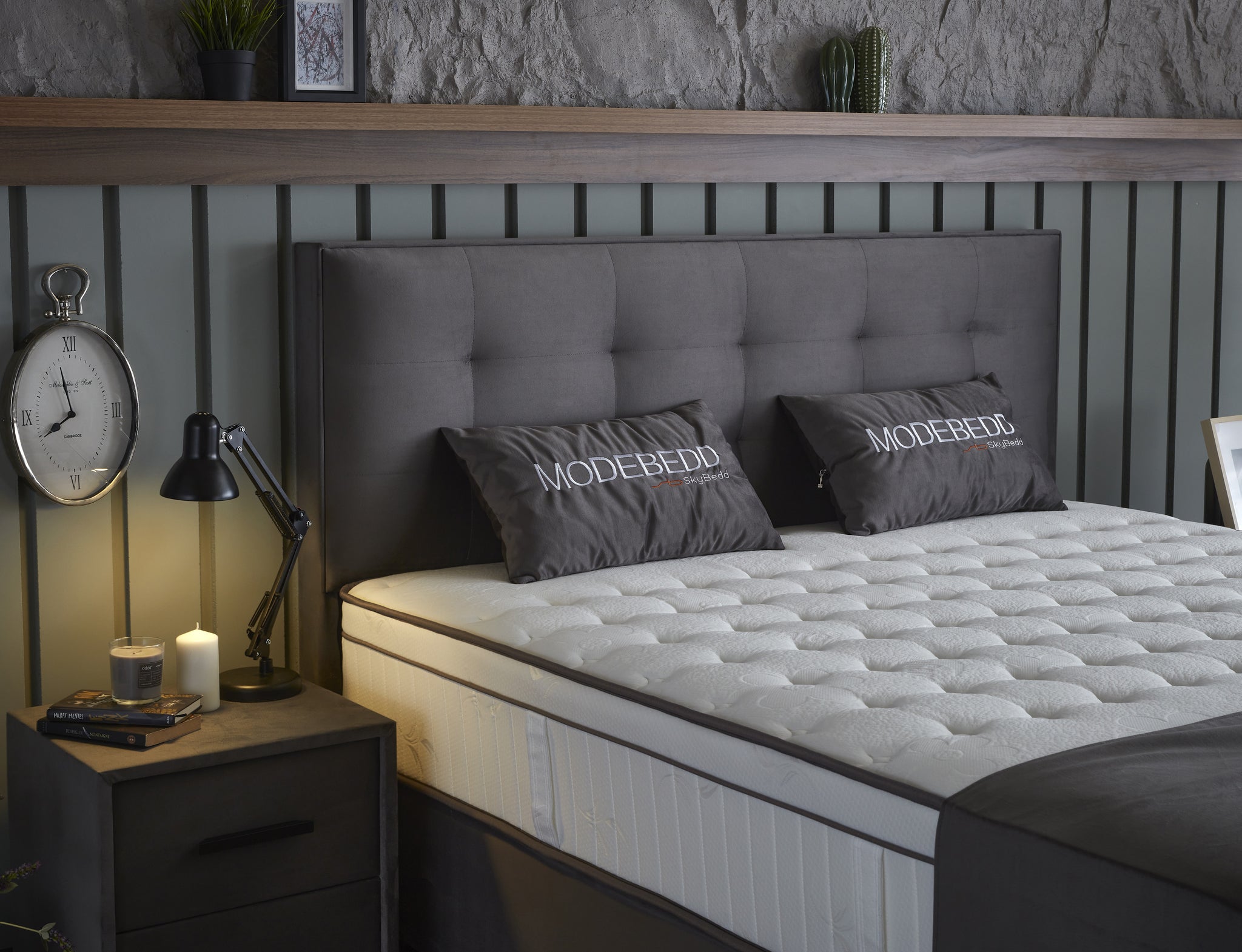 Opbergboxspring Modebed Antraciet 140x200