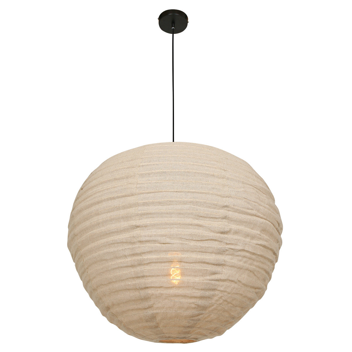 Hanglamp Bangalore 2136B - bamboe-linnenkap, sfeervolle eyecatcher