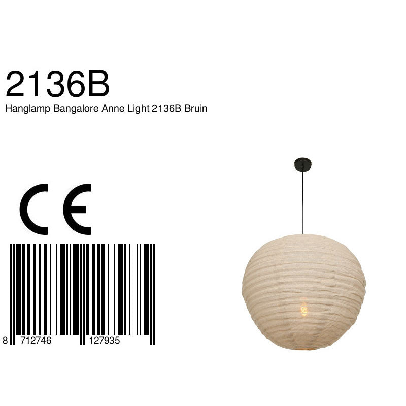 Hanglamp Bangalore 2136B - bamboe-linnenkap, sfeervolle eyecatcher