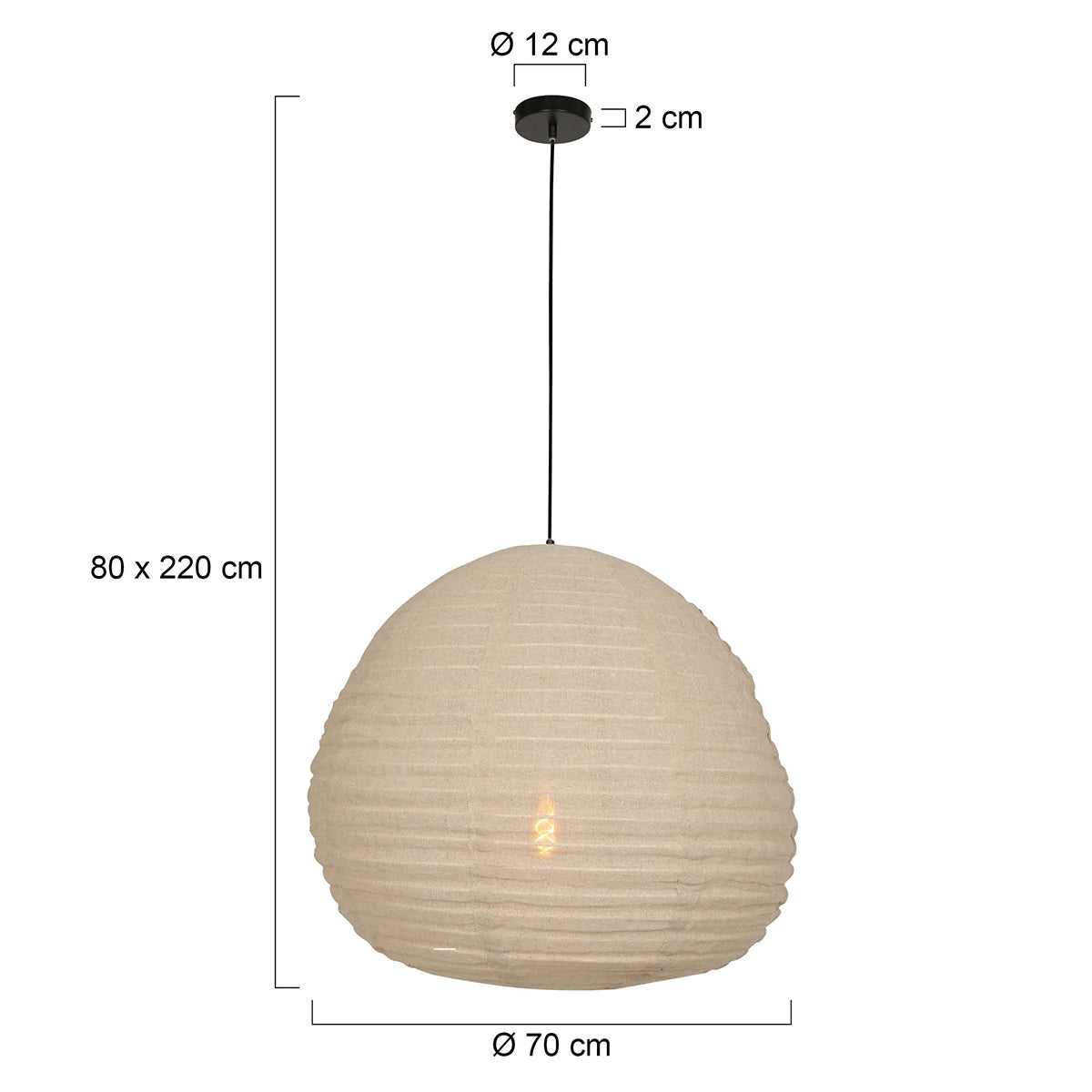 Hanglamp Bangalore 2136B - bamboe-linnenkap, sfeervolle eyecatcher