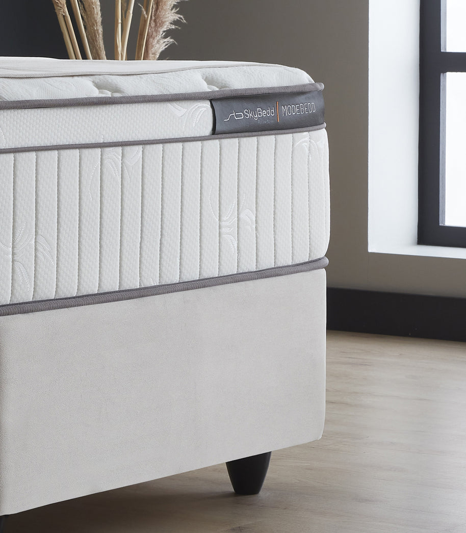 Opbergboxspring Modebedd Beige 90x200 - Eenpersoons