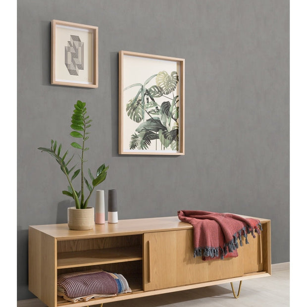 Behang Chalk effen bruin/grijs