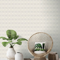 Behang Myriad Kerala Trellis wit/zilver