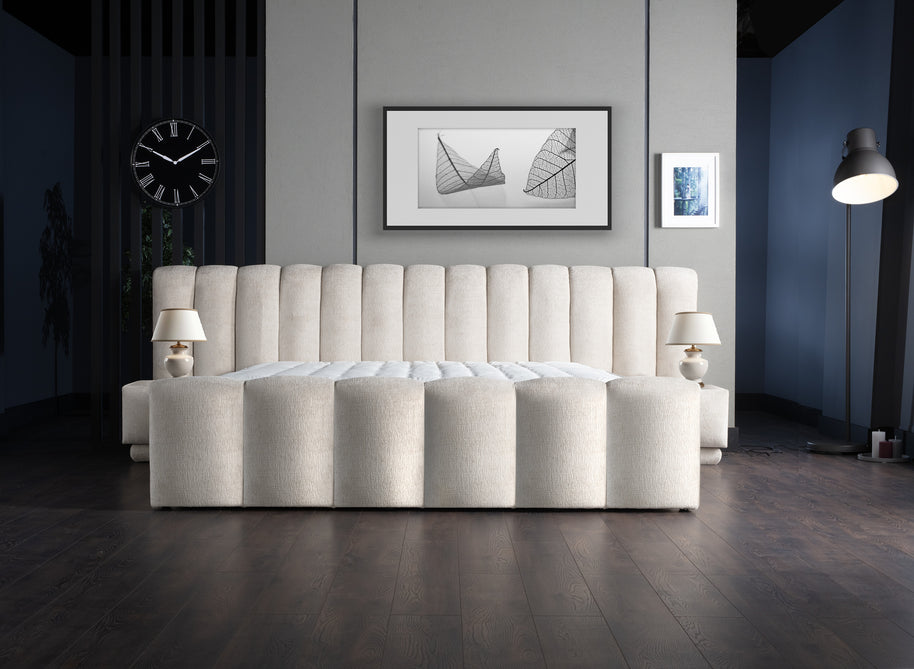 Opbergboxspring Iosbedd beige 160x200