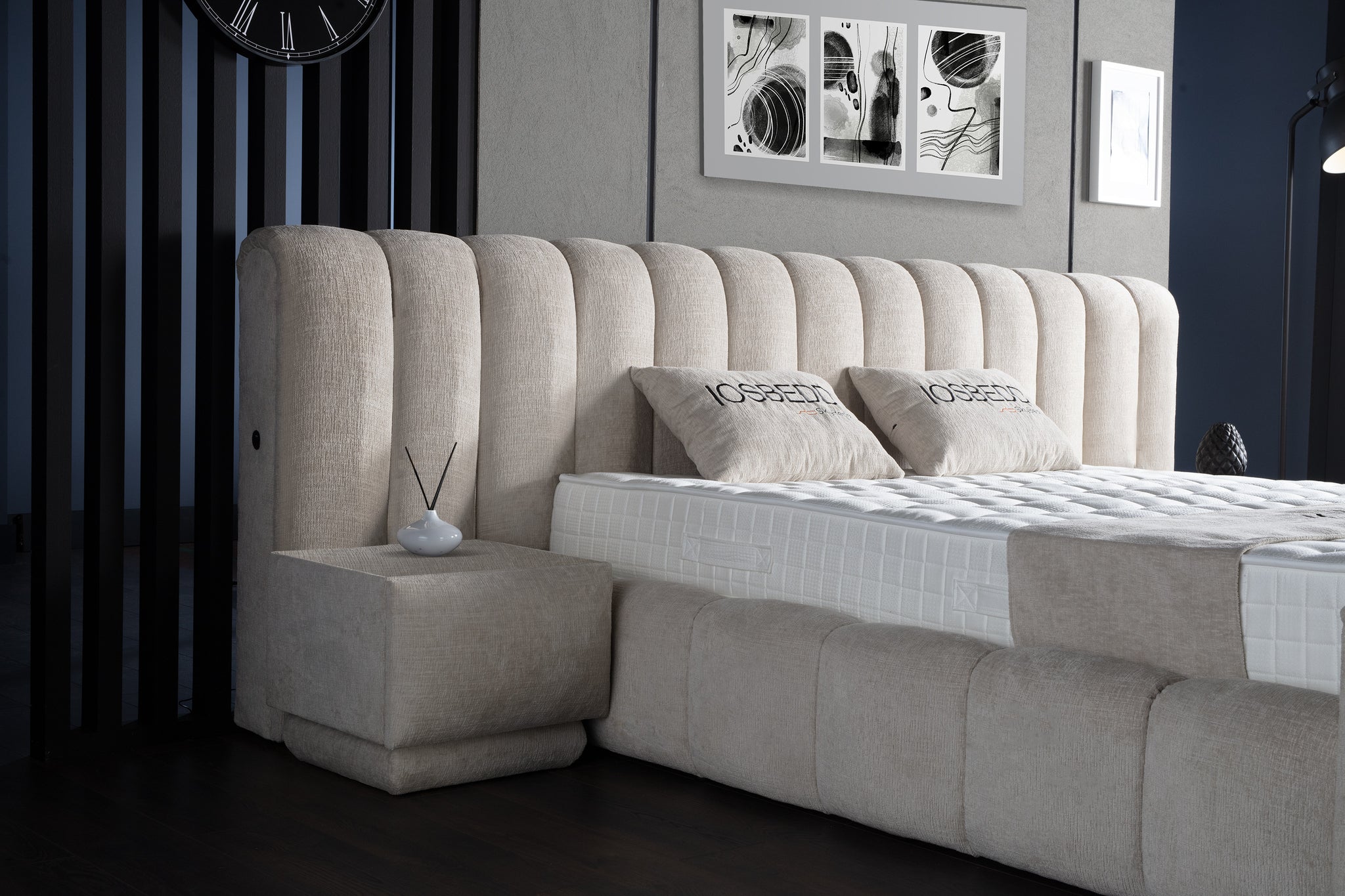 Opbergboxspring Iosbedd beige 160x200