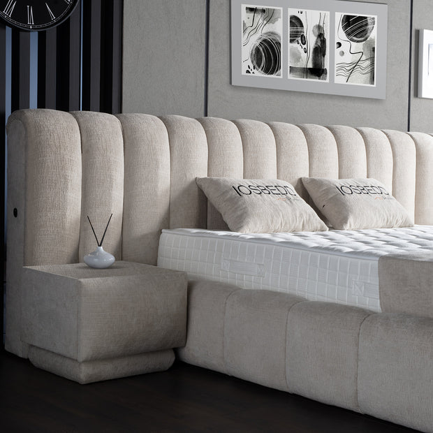 Opbergboxspring Iosbedd beige 160x200