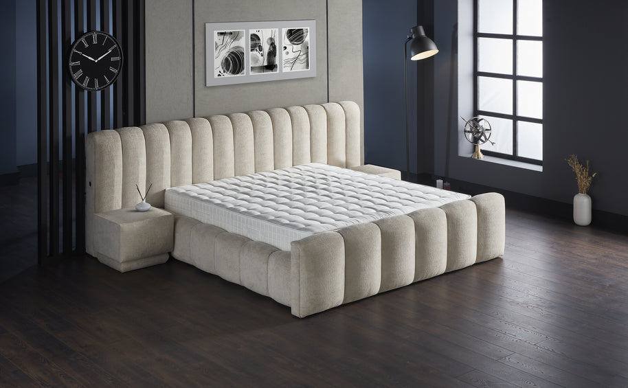 Opbergboxspring Iosbedd beige 160x200