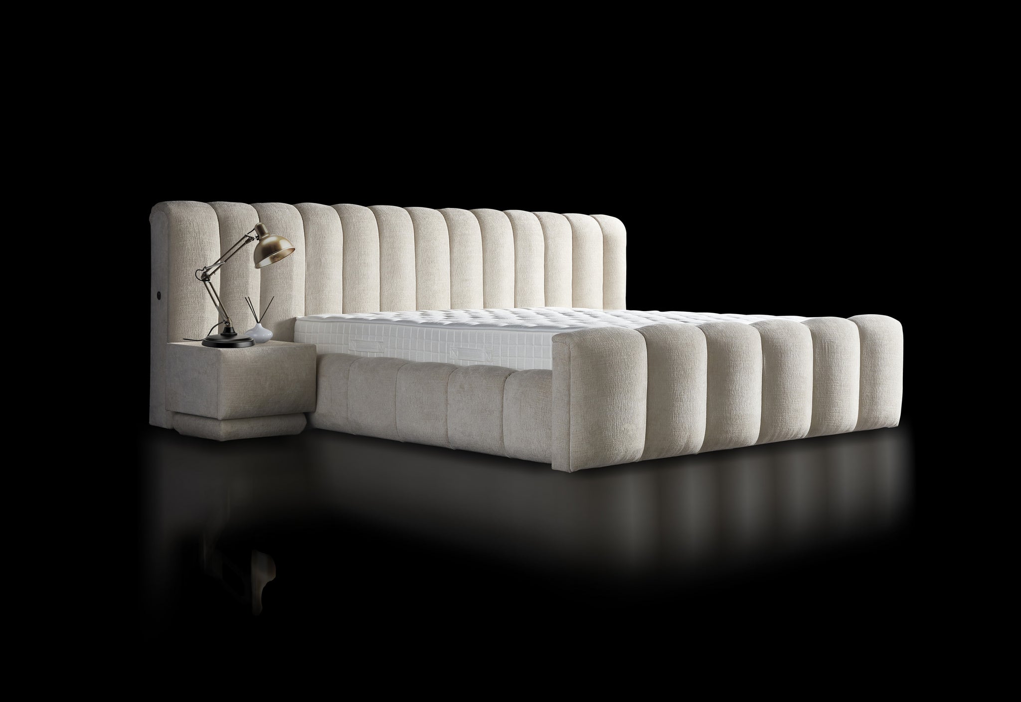 Opbergboxspring Iosbedd beige 160x200