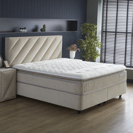 Opbergboxspring Shinebedd Beige 140x200