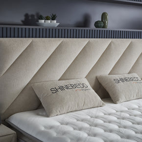 Opbergboxspring Shinebedd Beige 180x200