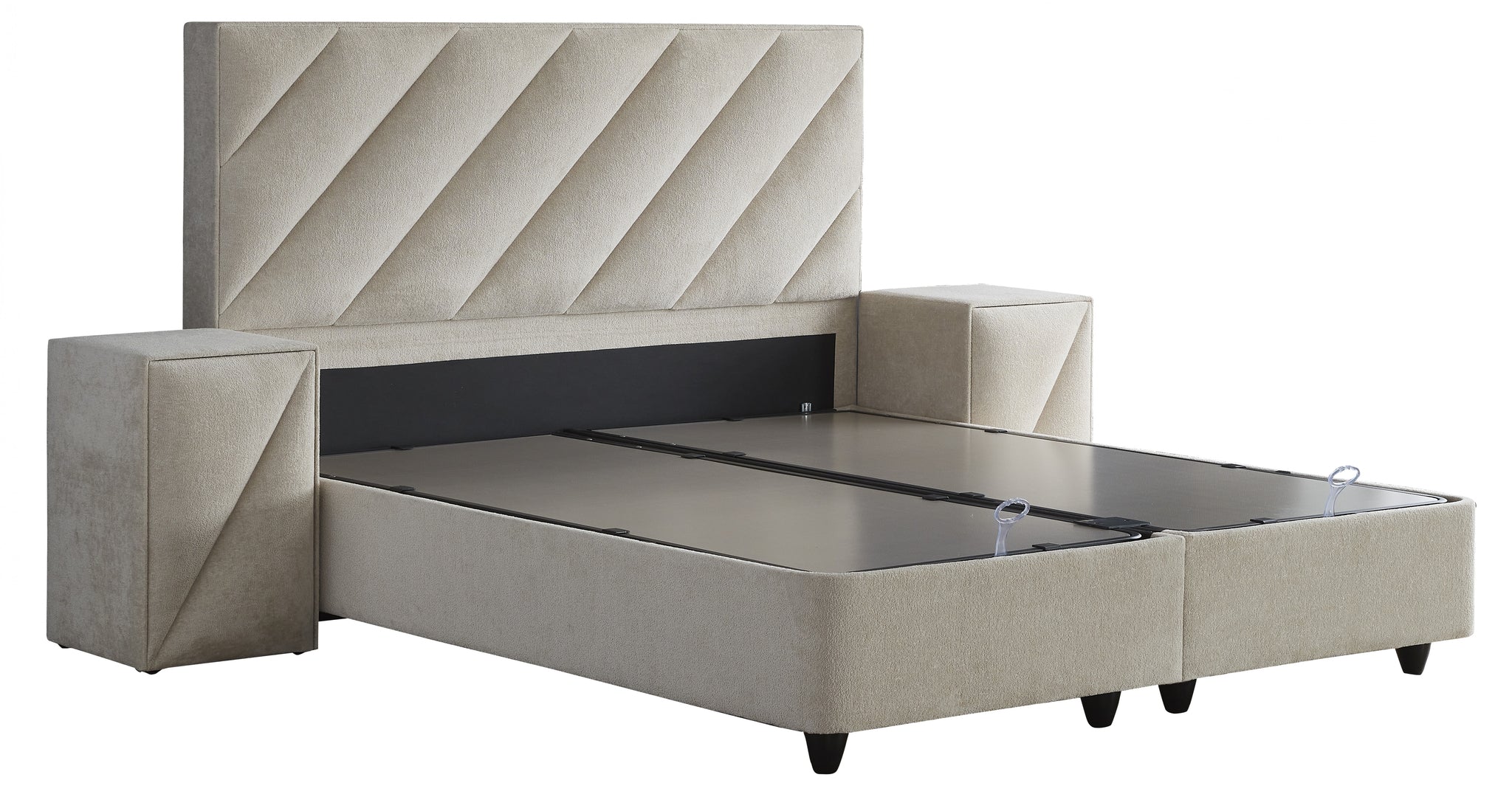 Opbergboxspring Shinebedd Beige 180x200