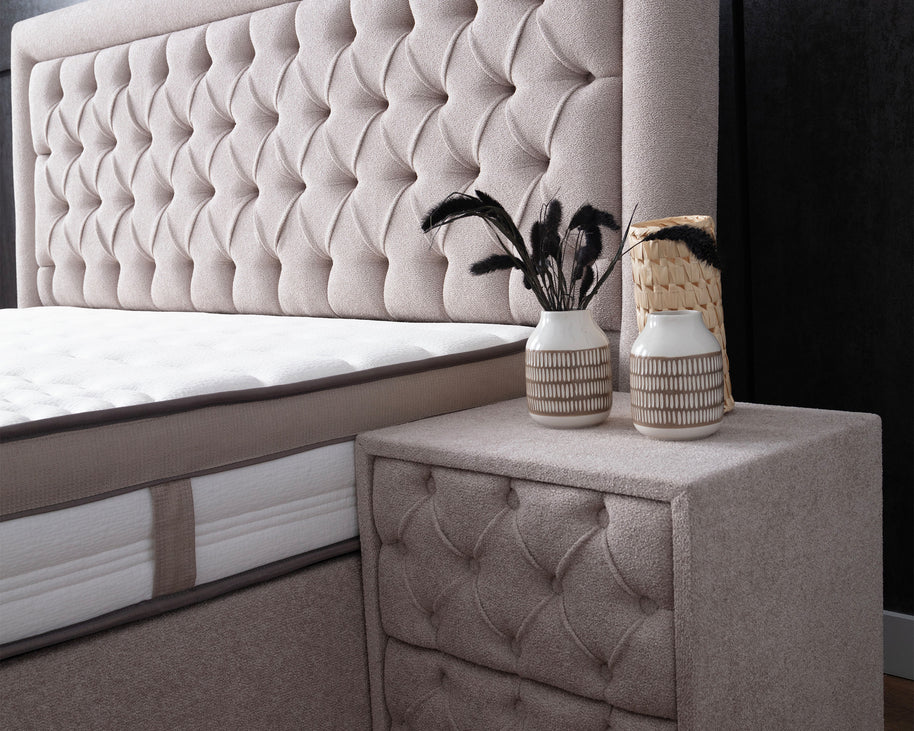 Opbergboxspring Oxybedd Beige 160x200