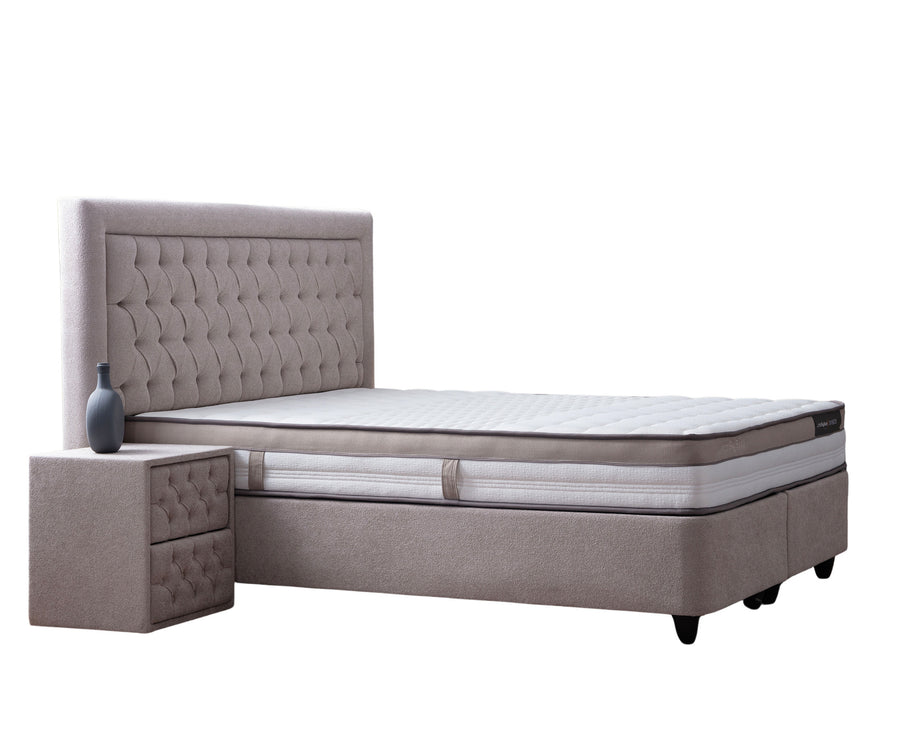 Opbergboxspring Oxybedd Beige 160x200