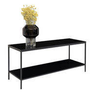 Vita TV-stand - TV-stand, 2 planken, zwart, zwart frame 100x36x45 cm