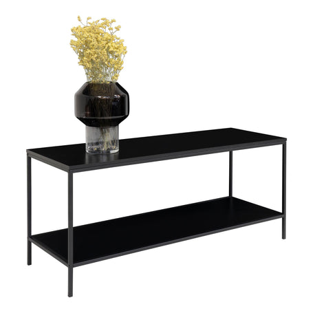 Vita TV-stand - TV-stand, 2 planken, zwart, zwart frame 100x36x45 cm