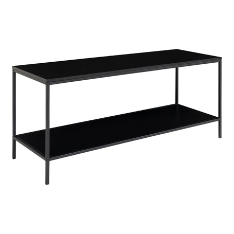 Vita TV-stand - TV-stand, 2 planken, zwart, zwart frame 100x36x45 cm