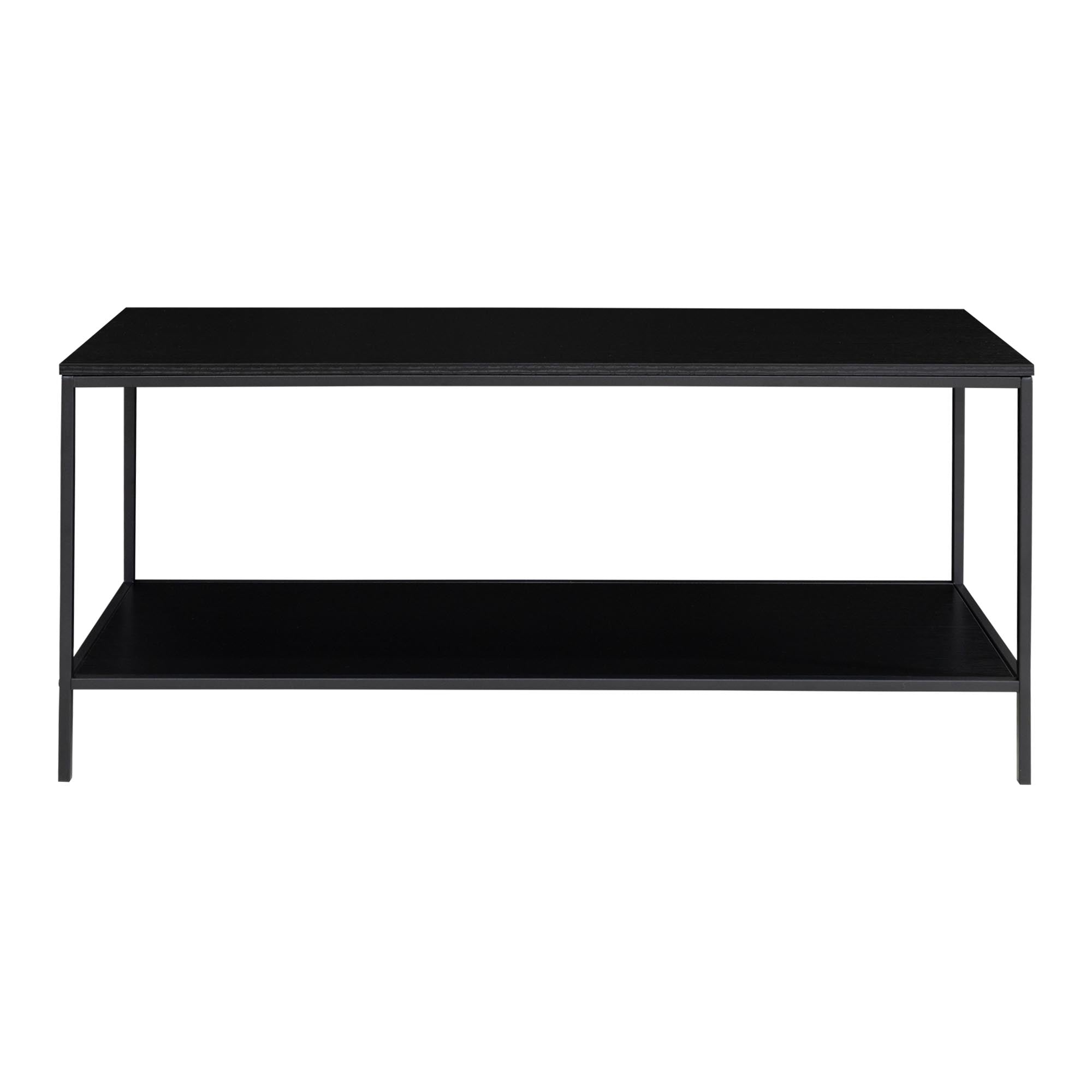 Vita TV-stand - TV-stand, 2 planken, zwart, zwart frame 100x36x45 cm