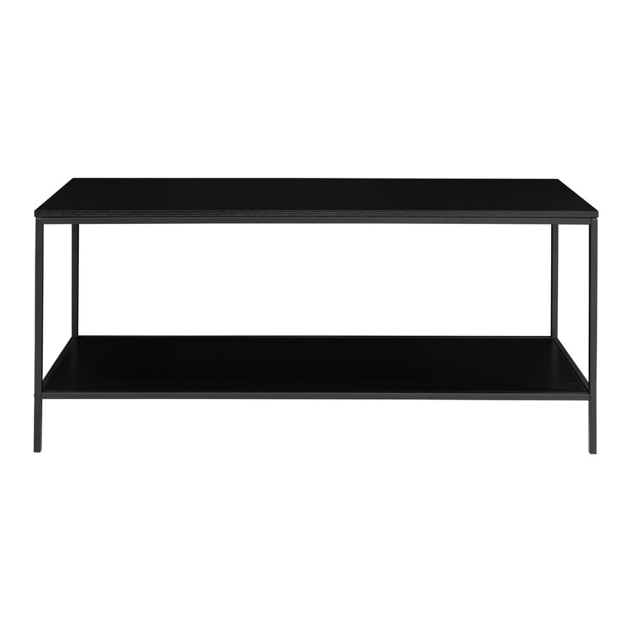 Vita TV-stand - TV-stand, 2 planken, zwart, zwart frame 100x36x45 cm
