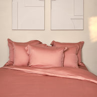 Coco & Cici - Tencel-satijn kussensloop 50 x 60 cm - kussenhoes - Lyocell - extra zacht & 100% natuurlijk - terra roze