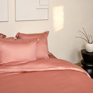 Coco & Cici - Tencel-satijn kussensloop 50 x 60 cm - kussenhoes - Lyocell - extra zacht & 100% natuurlijk - terra roze