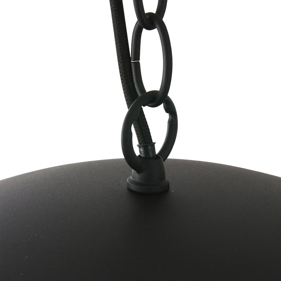 Hanglamp Semicirkel 2555ZW zwarte bol met gouden binnenkant