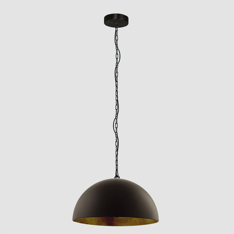 Hanglamp Semicirkel 2555ZW zwarte bol met gouden binnenkant