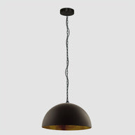 Hanglamp Semicirkel 2555ZW zwarte bol met gouden binnenkant