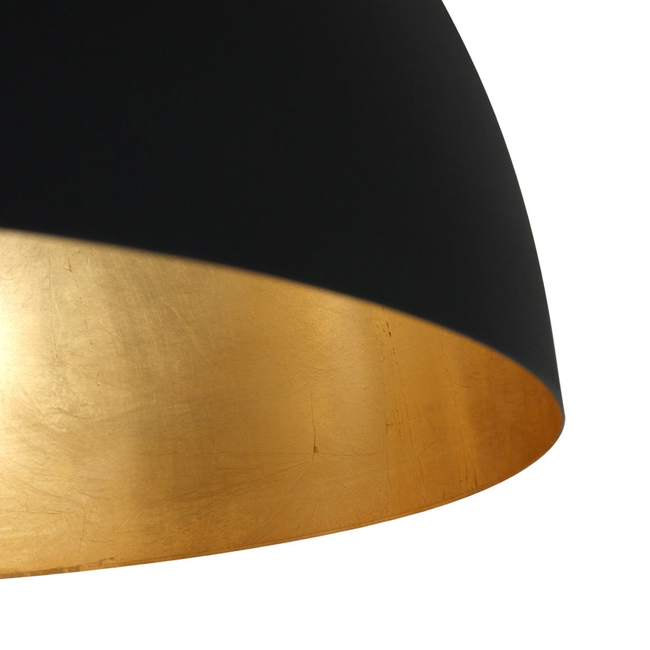 Hanglamp Semicirkel 2555ZW zwarte bol met gouden binnenkant