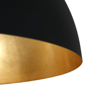 Hanglamp Semicirkel 2555ZW zwarte bol met gouden binnenkant