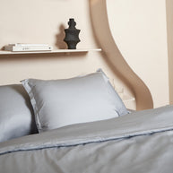 Coco & Cici - Tencel Sateen Kussensloop 70 x 60 cm - Kussenhoes - Lyocell - Extra Zacht & 100% Natuurlijk - Grijs Blauw