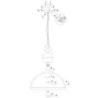 Zwarte chromen hanglamp Gaeve 2661ZW Ø50 cm E27-fitting