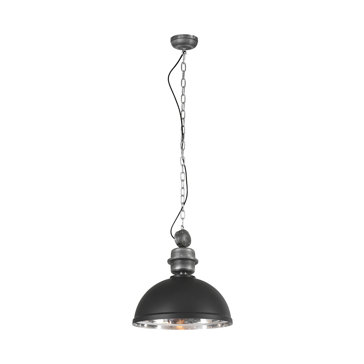 Zwarte chromen hanglamp Gaeve 2661ZW Ø50 cm E27-fitting