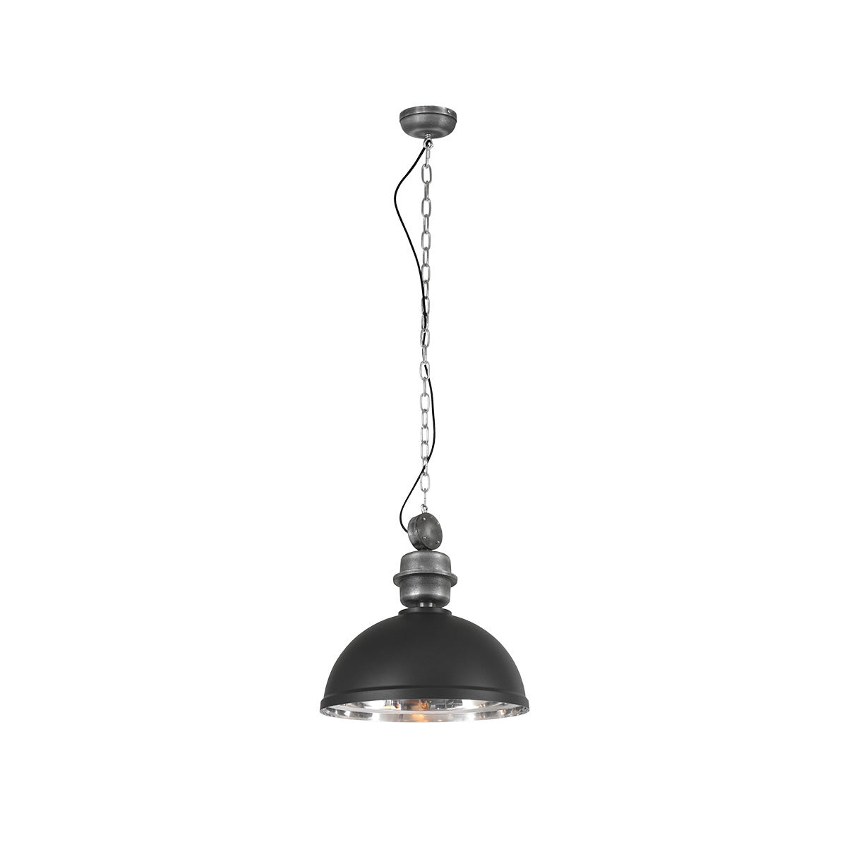 Zwarte chromen hanglamp Gaeve 2661ZW Ø50 cm E27-fitting