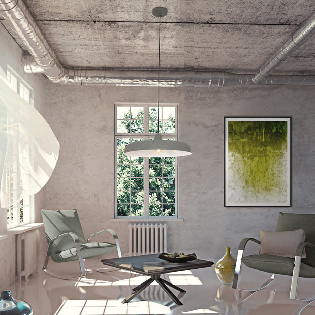 Hanglamp Krisip 2677GR grijs met E27-fitting en strijkijzersnoer