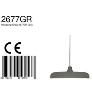 Hanglamp Krisip 2677GR grijs met E27-fitting en strijkijzersnoer