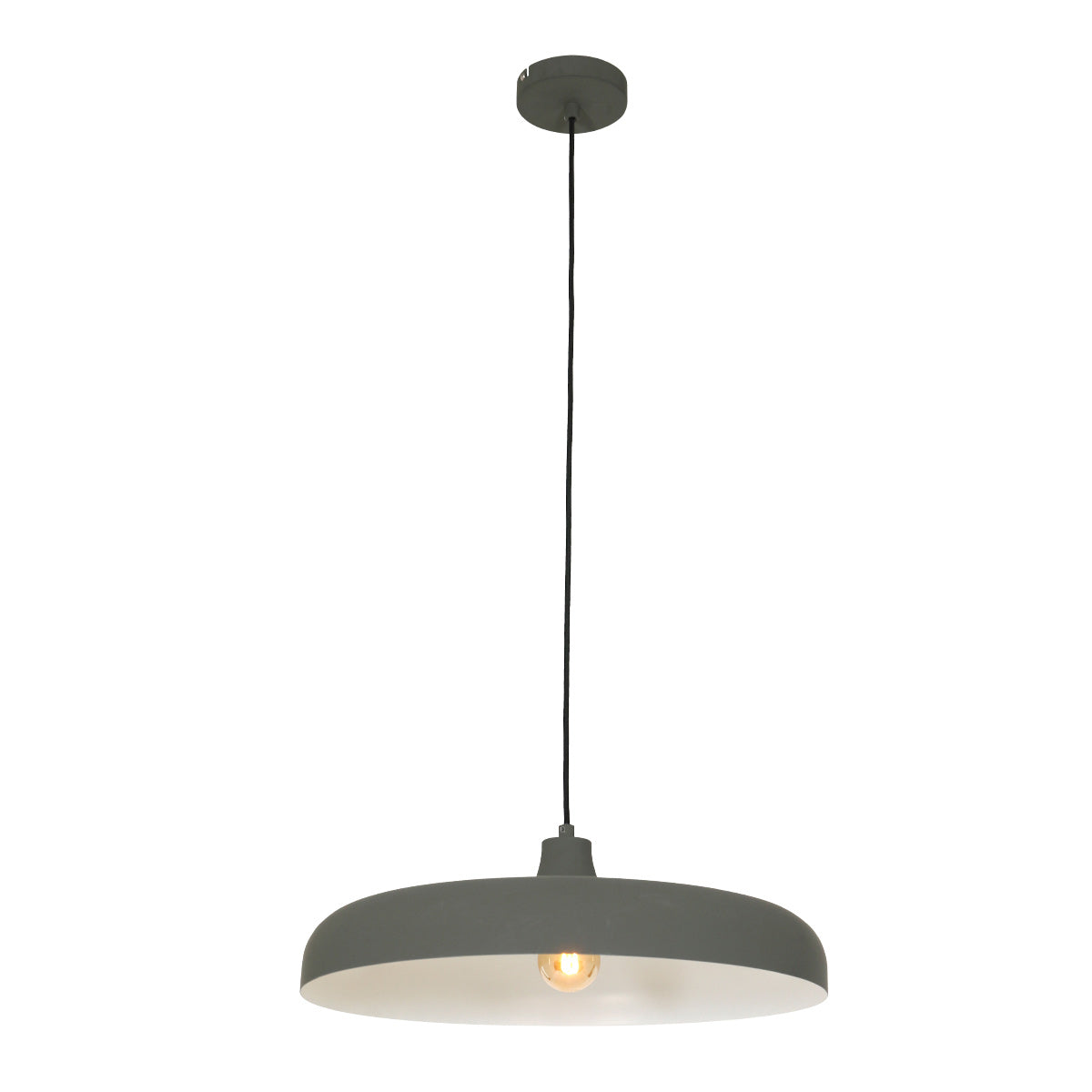 Hanglamp Krisip 2677GR grijs met E27-fitting en strijkijzersnoer