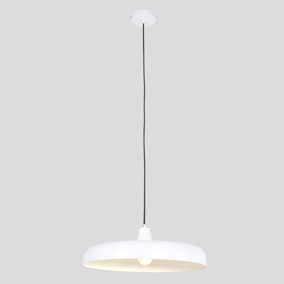 Hanglamp Krisip 2677W Wit met E27 fitting en stoffen snoer