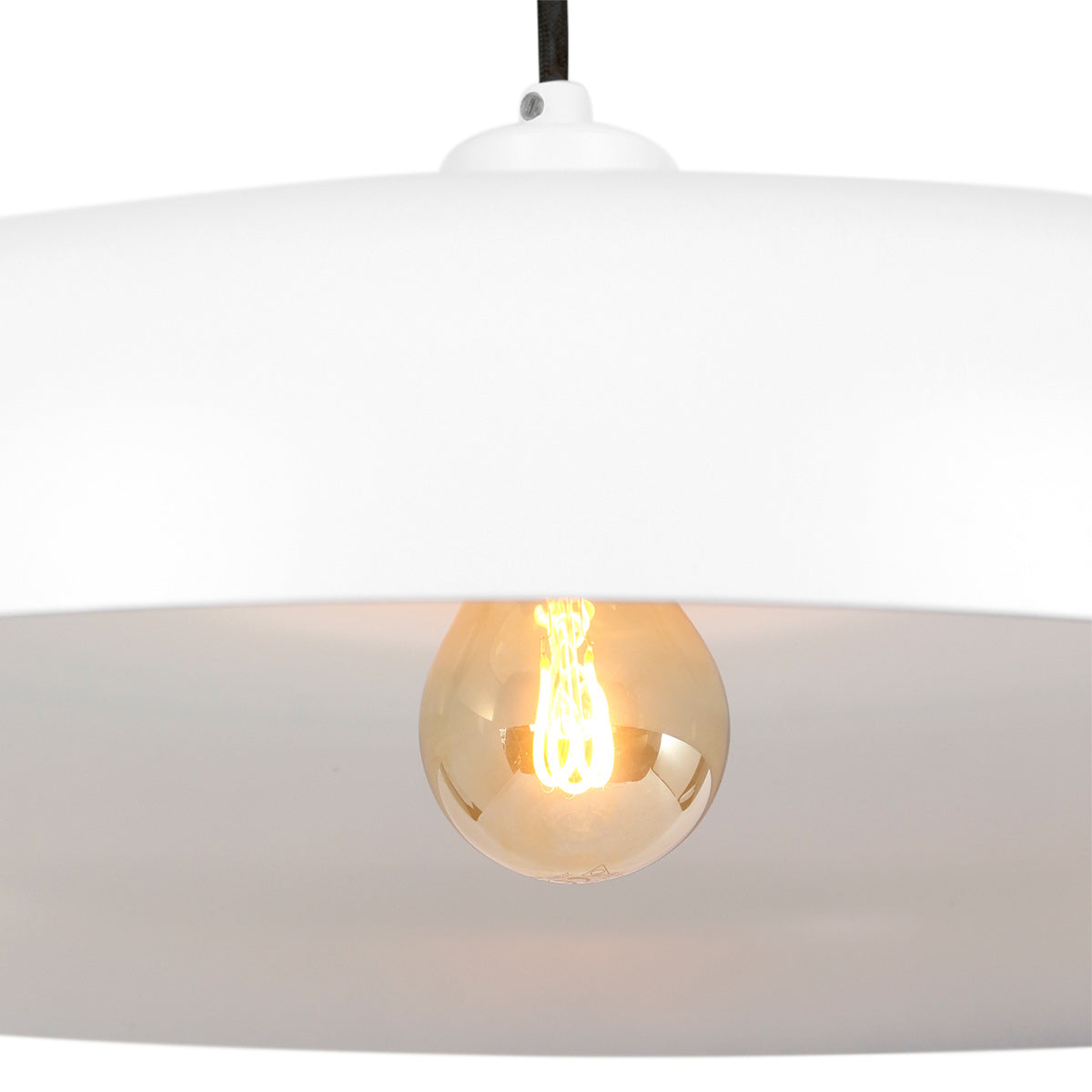 Hanglamp Krisip 2677W Wit met E27 fitting en stoffen snoer