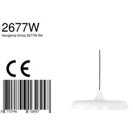 Hanglamp Krisip 2677W Wit met E27 fitting en stoffen snoer