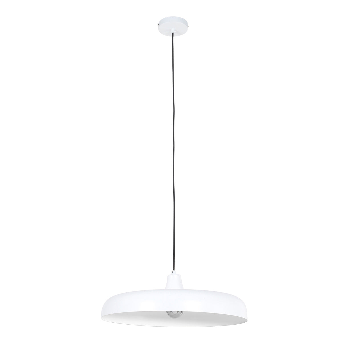 Hanglamp Krisip 2677W Wit met E27 fitting en stoffen snoer